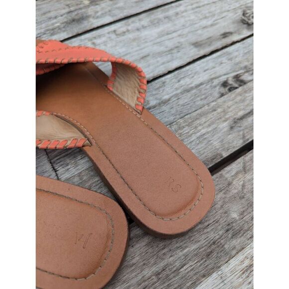 Jack Rogers Sloane X Band Leather Slide Sandals‎ women's size 8.5 coral slip on - Picture 4 of 9